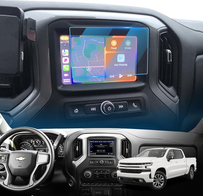 LFOTPP SILVERADO 1500 7 Inch 2014-2021 LTZ MyLink Car Navigation Screen Protector, [9H] Tempered Glass Infotainment Center Touch Display Screen Protector Anti Scratch High Clarity (7 Inch) - Image 1